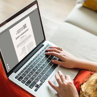 Woman using laptop